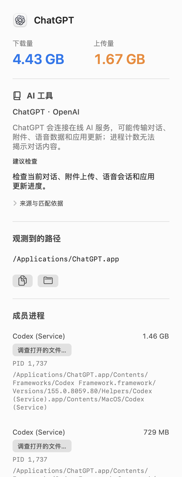 实际应用详情：ChatGPT 的用量、AI 工具分类、用途说明及建议检查事项